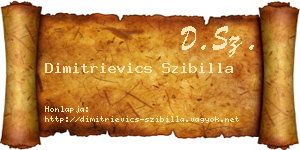 Dimitrievics Szibilla névjegykártya